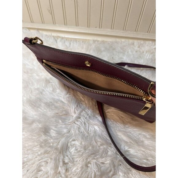 G.I.L.I. flat  Zip Crossbody  PLUM DARK PURPLE - Picture 6 of 12